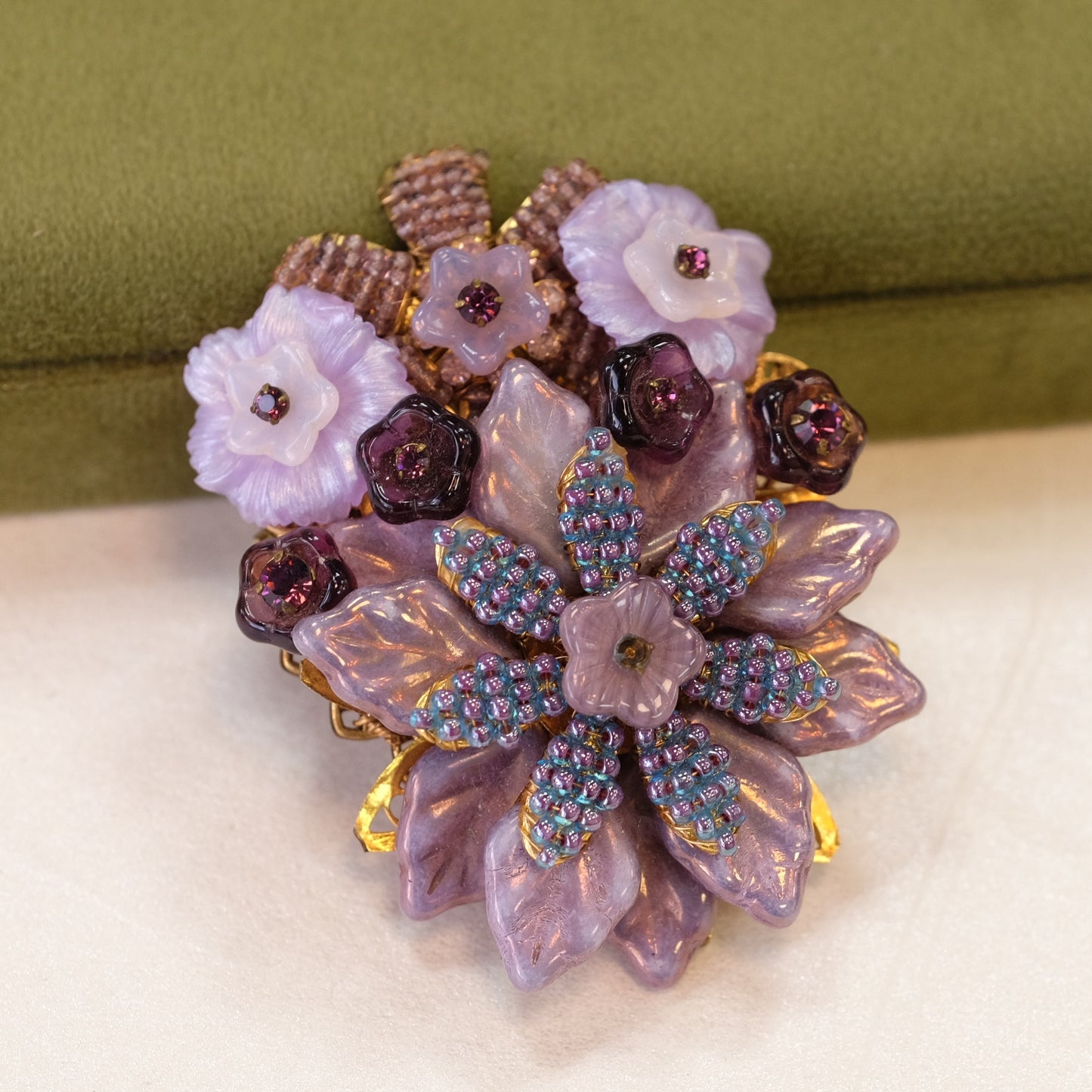 Stanley Hagler Purple Flower Brooch