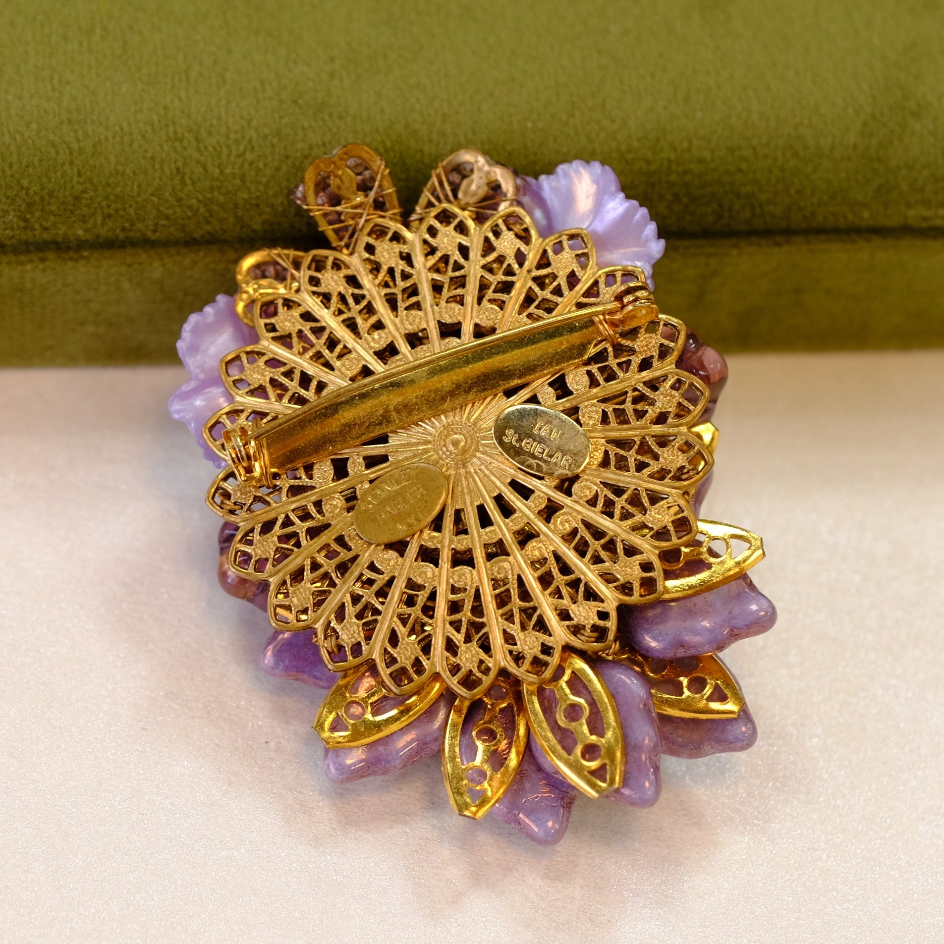 Stanley Hagler Purple Flower Brooch – Antiques by Anna