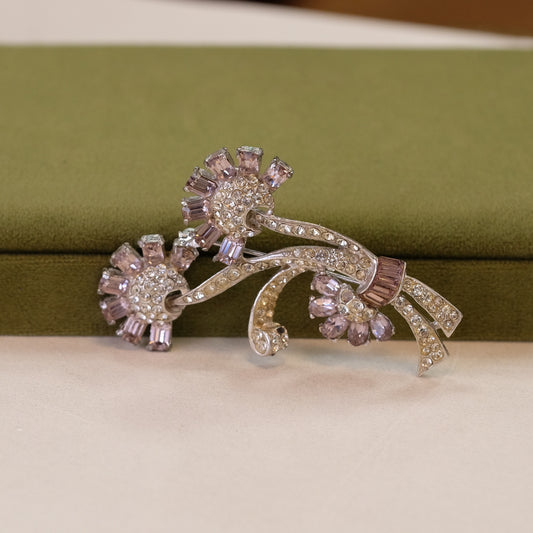 Vintage Flower Lilac Brooch 1950s