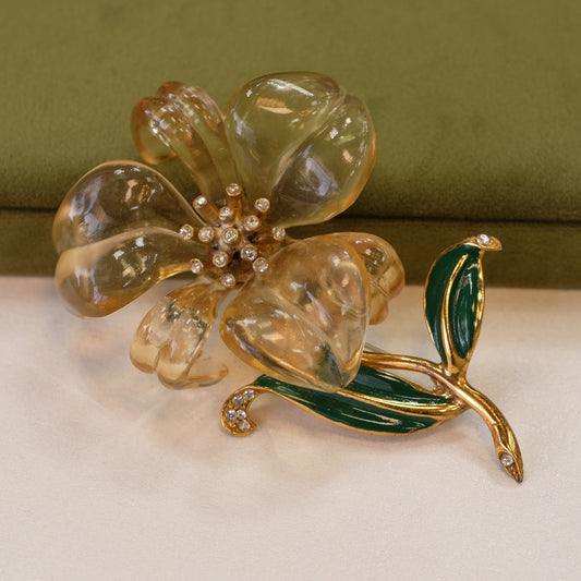 Vintage Celluloid Flower Brooch 1940s