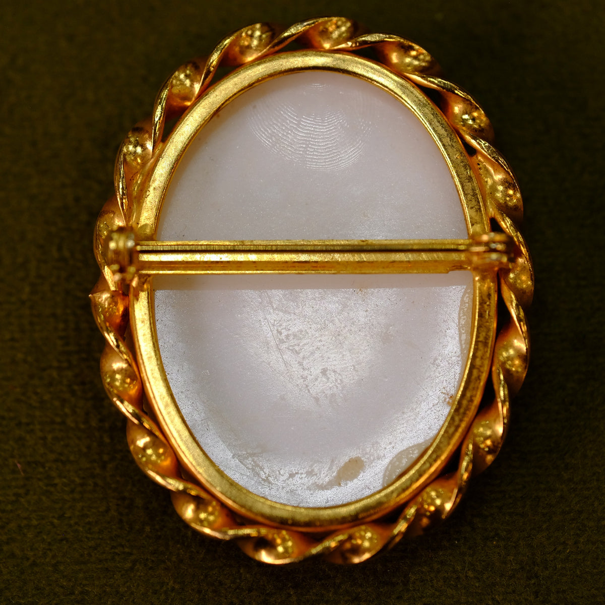 Vintage Ceramic Portrait Brooch
