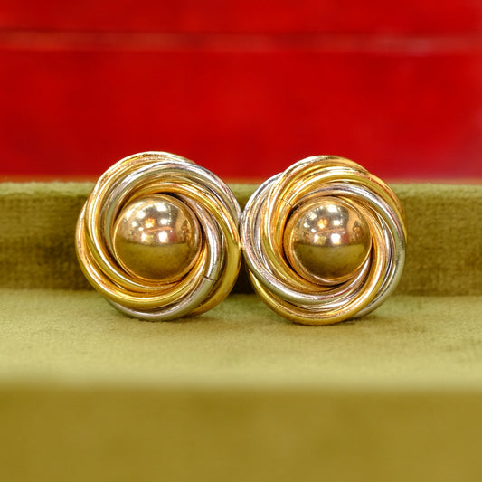Trifari Round Clip On Earrings 1960s