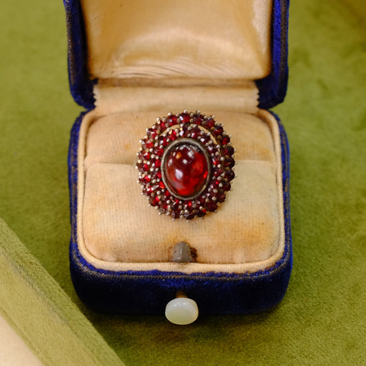 Victorian Sterling Silver Garnet ring