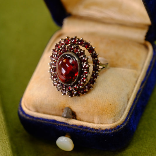 Victorian Sterling Silver Garnet ring