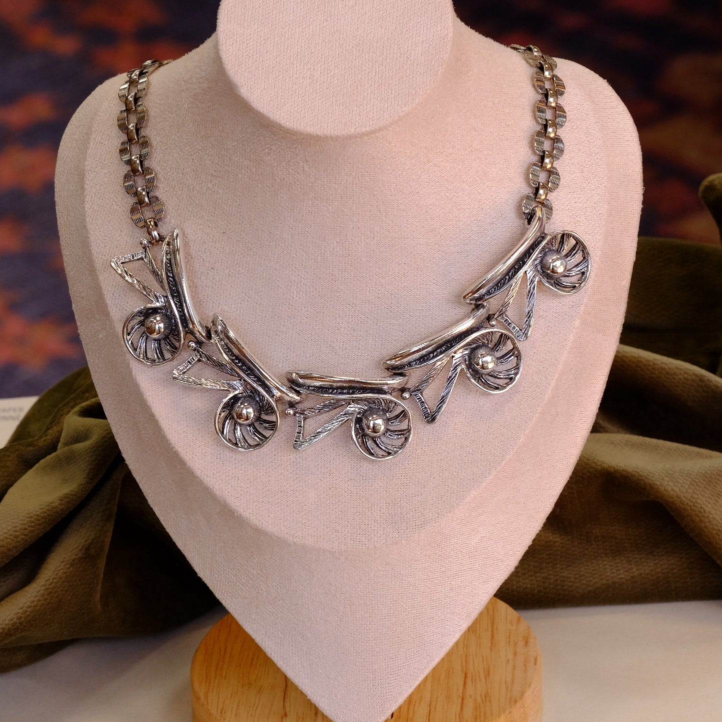 Funky Silver Statement Necklace