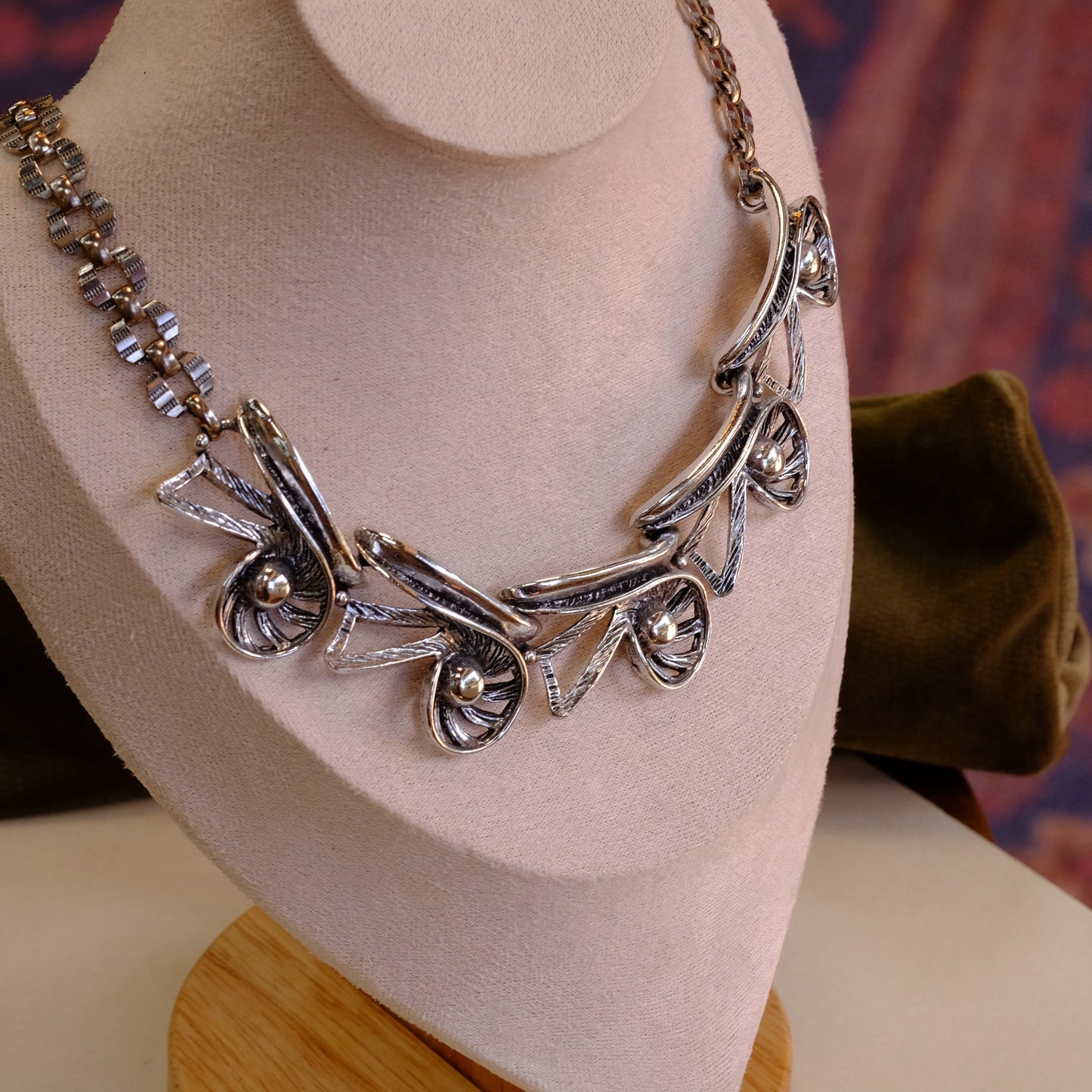 Funky Silver Statement Necklace