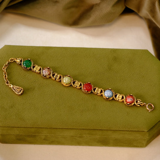 Vintage Multicolor Cabochon Bracelet