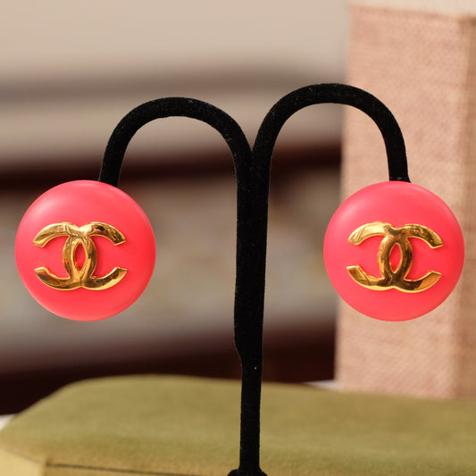Vintage Chanel Victoire de Castellane Logo CC Earrings 1980s