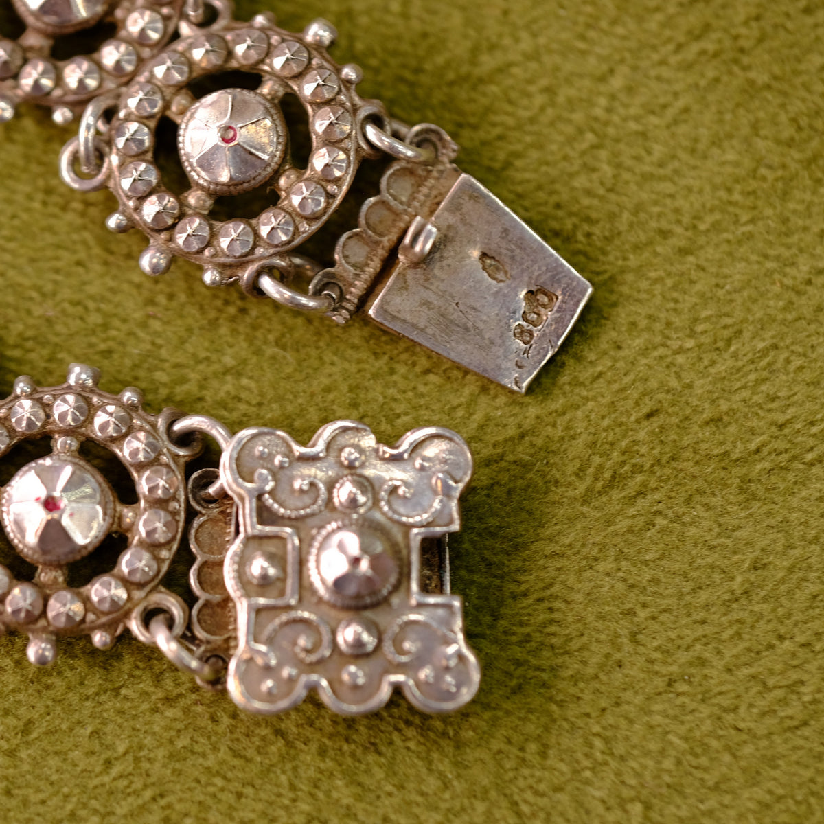 Victorian Steel Cut Silver Bracelet