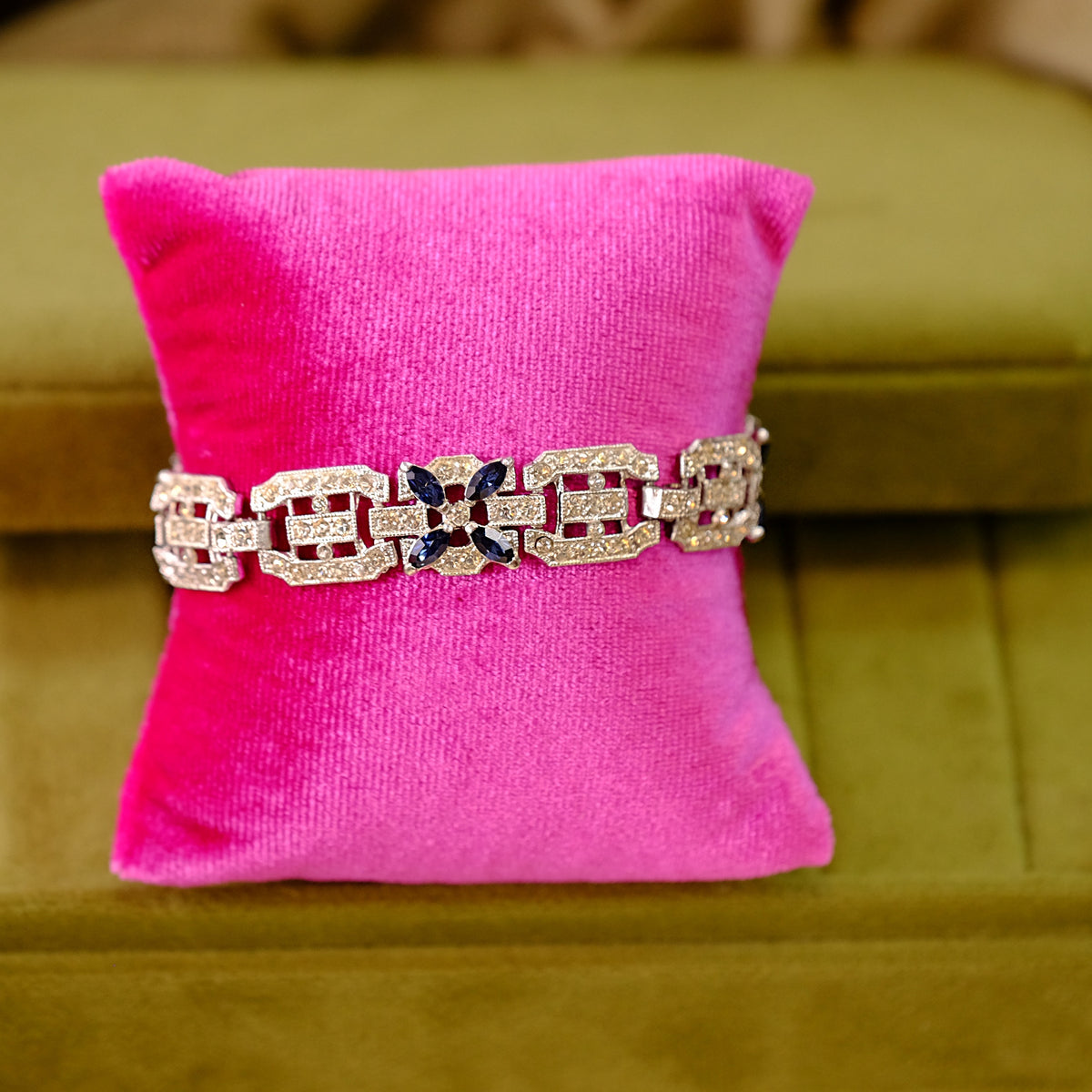 Vintage Faux Sapphire Bracelet 1940s