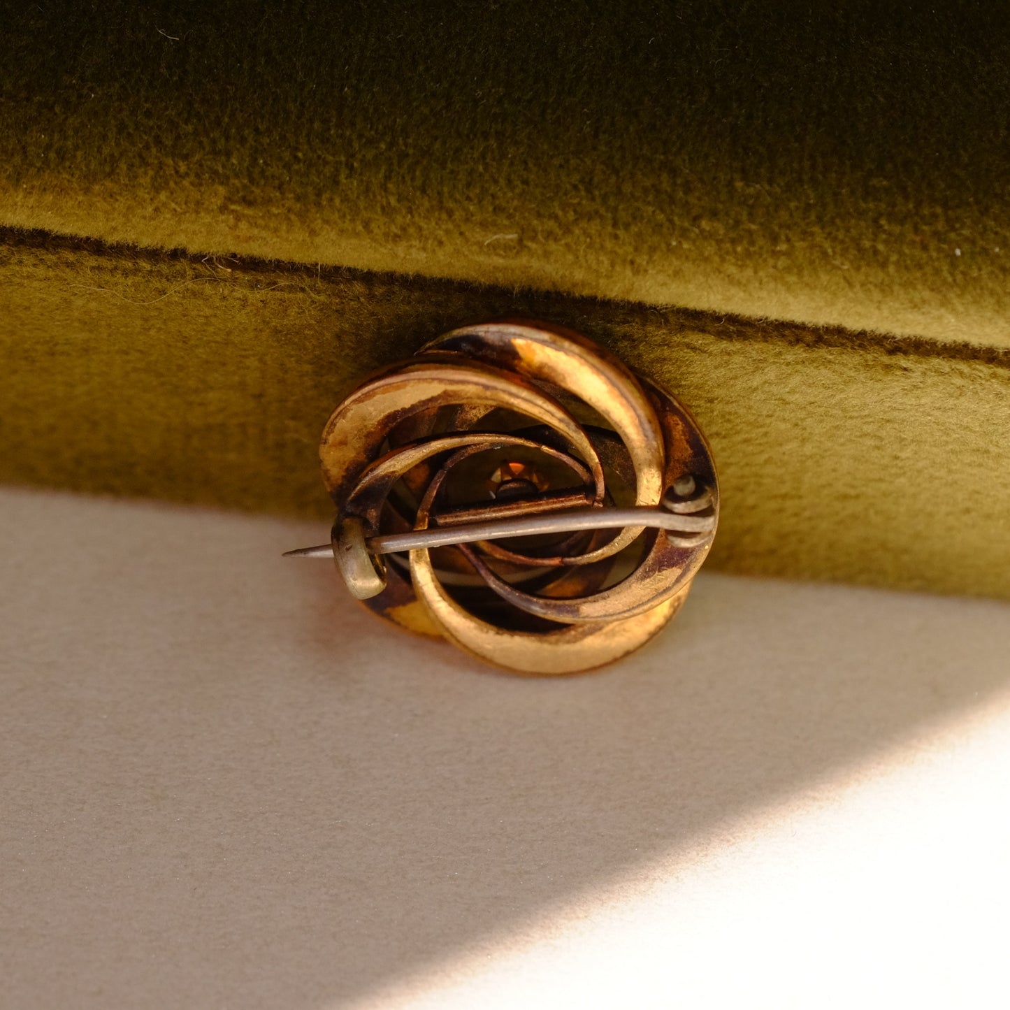 Victorian 10k Gold Tiny Opal Round Pin