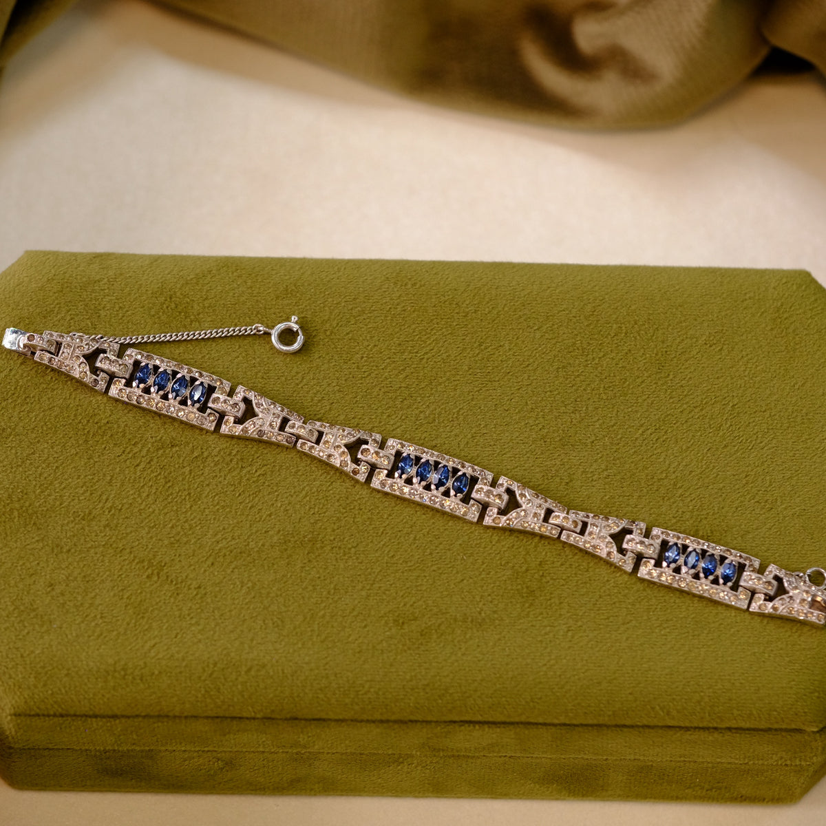 Vintage Faux Sapphire Bracelet 1940s