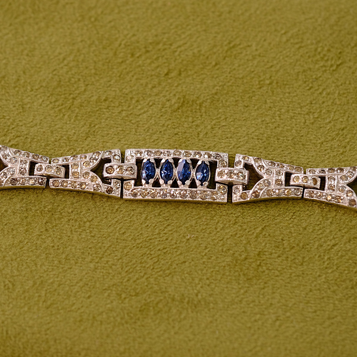 Vintage Faux Sapphire Bracelet 1940s