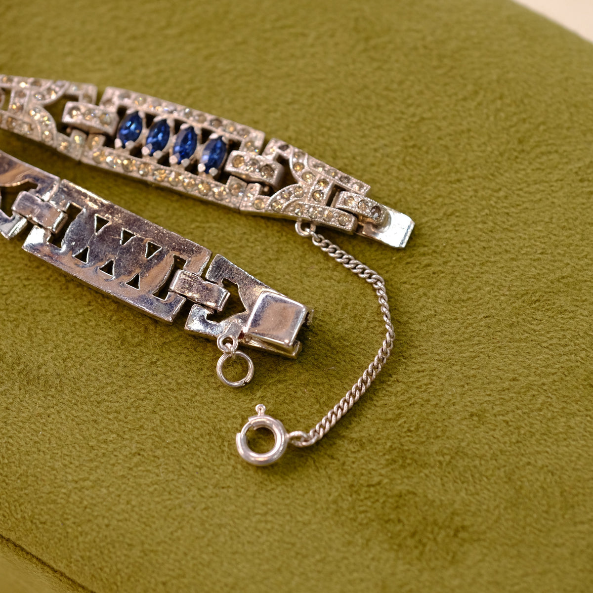 Vintage Faux Sapphire Bracelet 1940s
