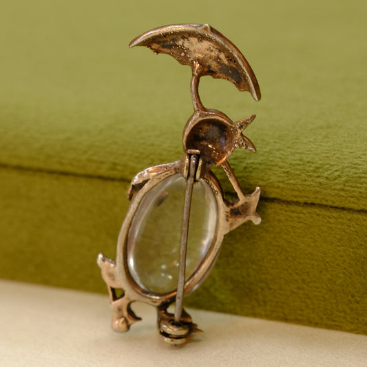 Norma Jean Jelly Belly Sterling Brooch 1940s