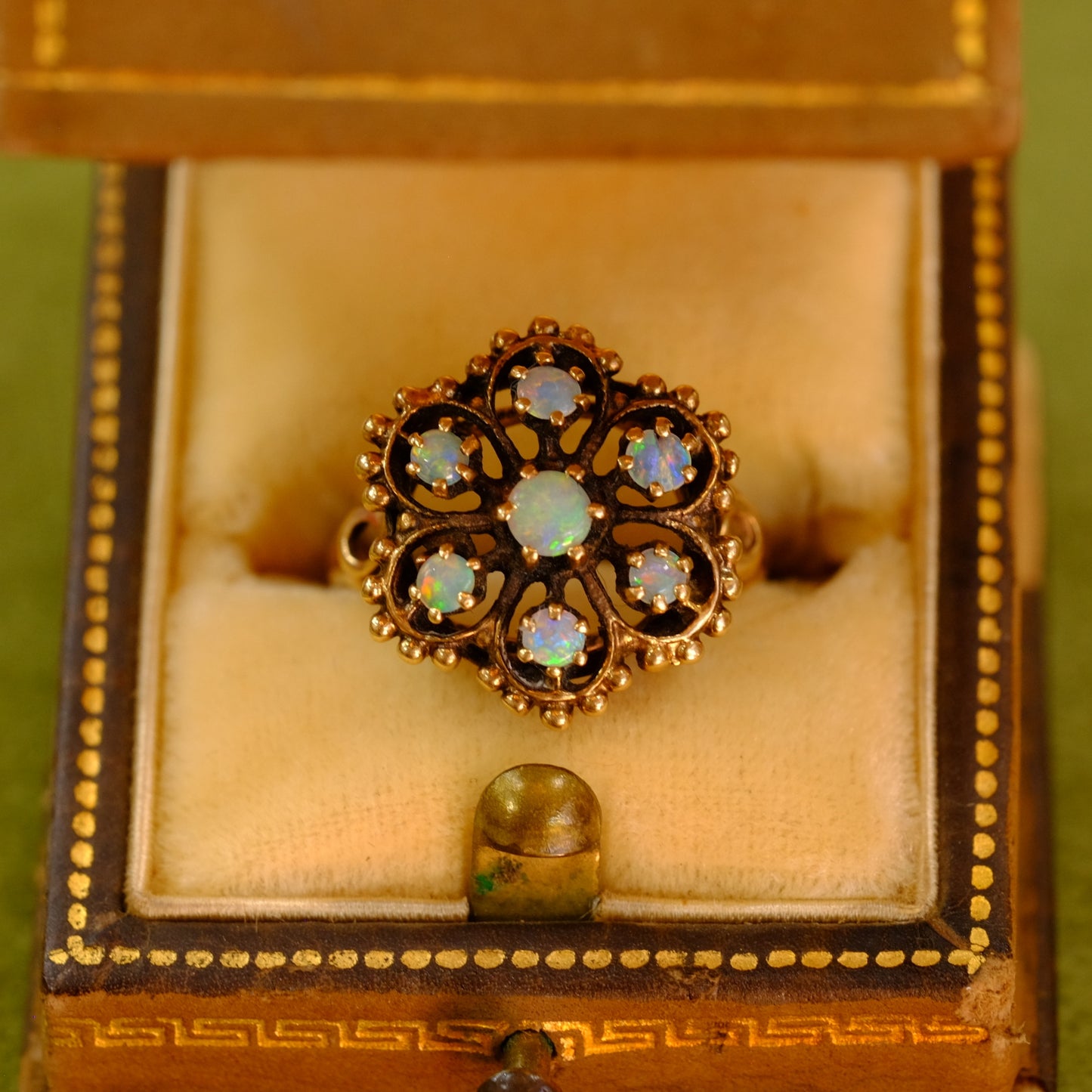 14K Gold Filigree Opal ring