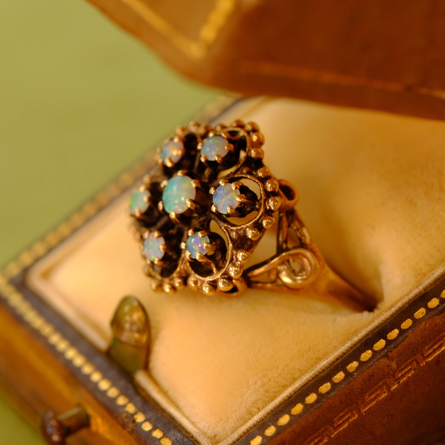 14K Gold Filigree Opal ring