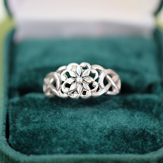 925 Silver Flower Ring