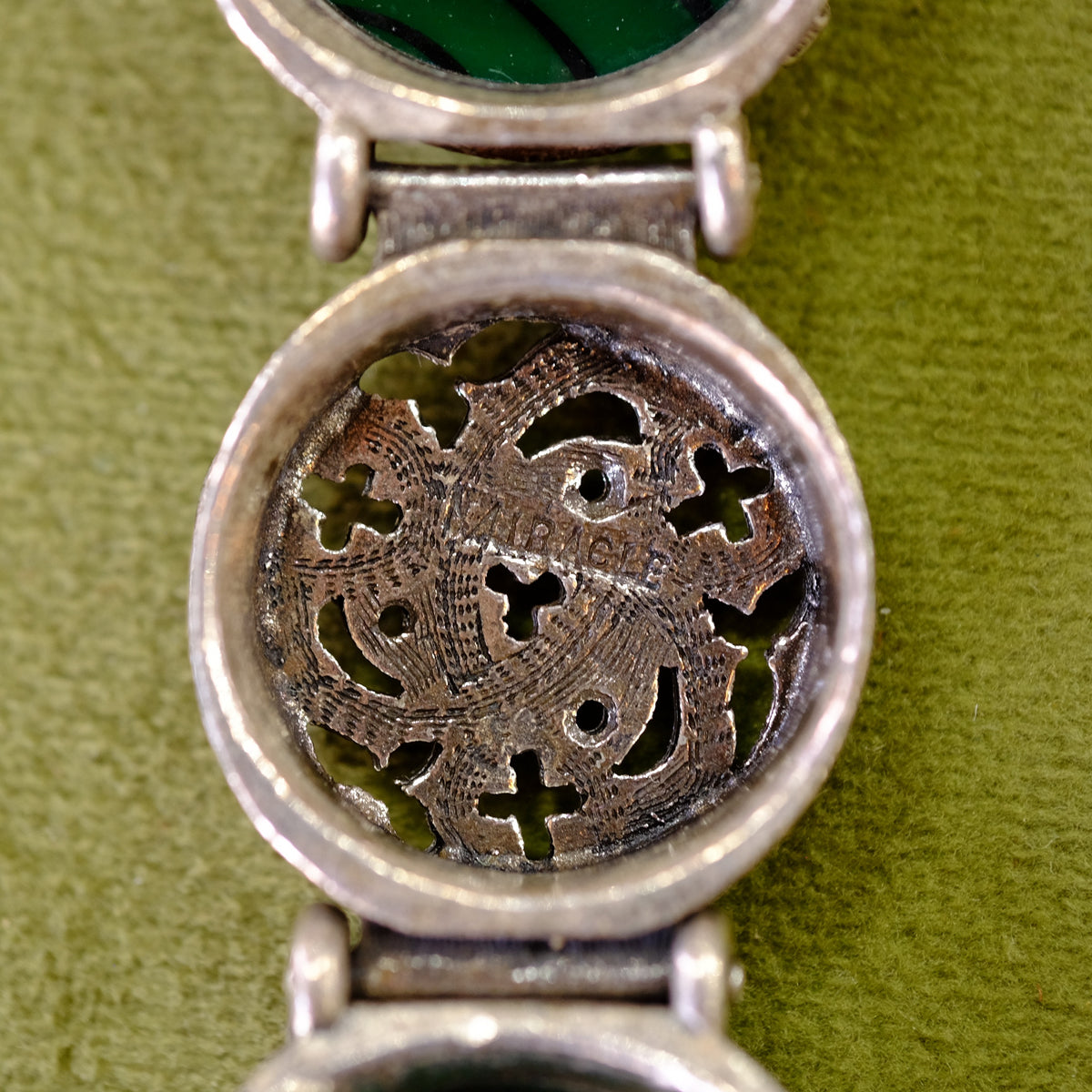 Vintage Green Disk Bracelet