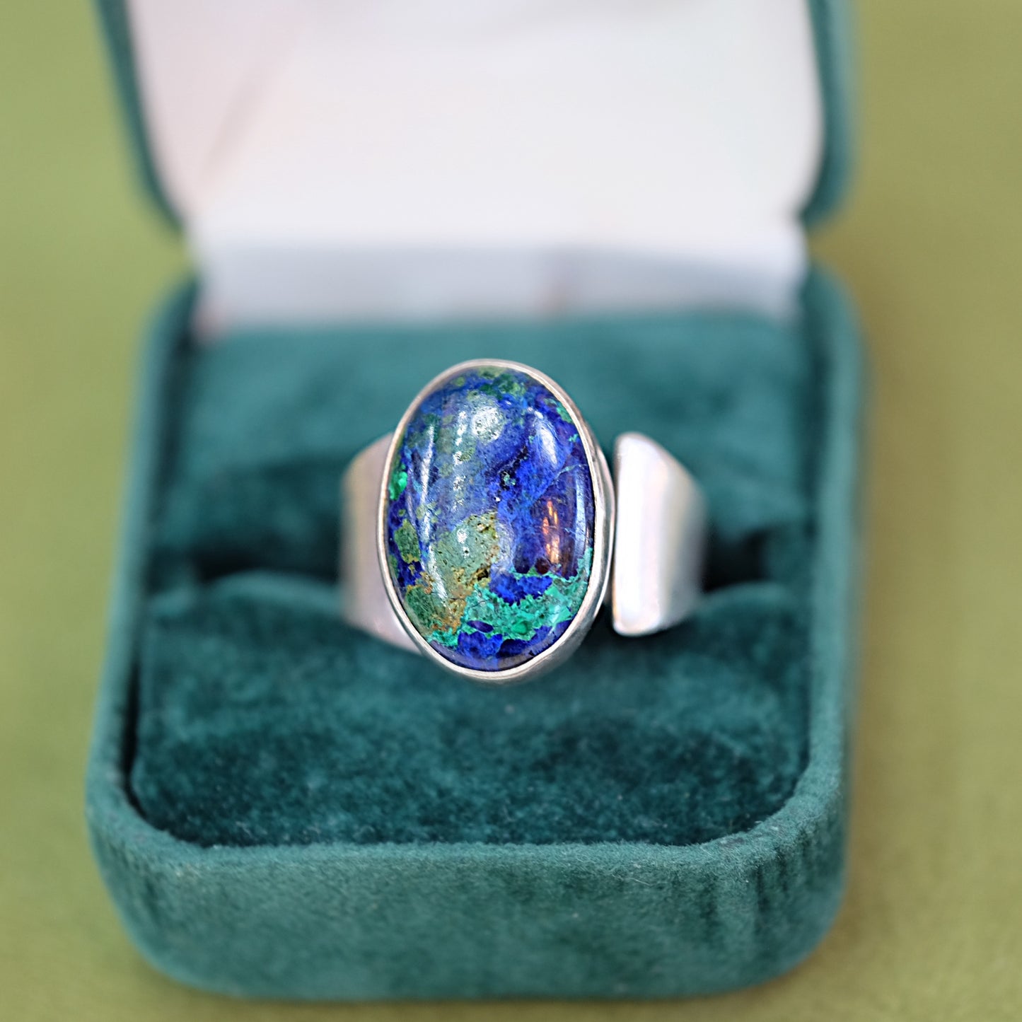 Dark Turquoise Sterling Wrap Ring