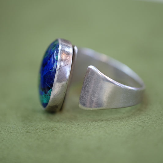 Dark Turquoise Sterling Wrap Ring