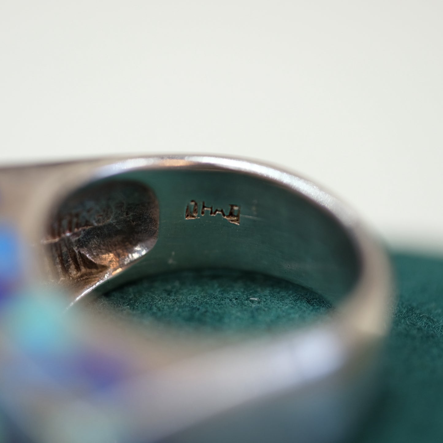 Geometric Multi-Colored Turquoise Silver Ring