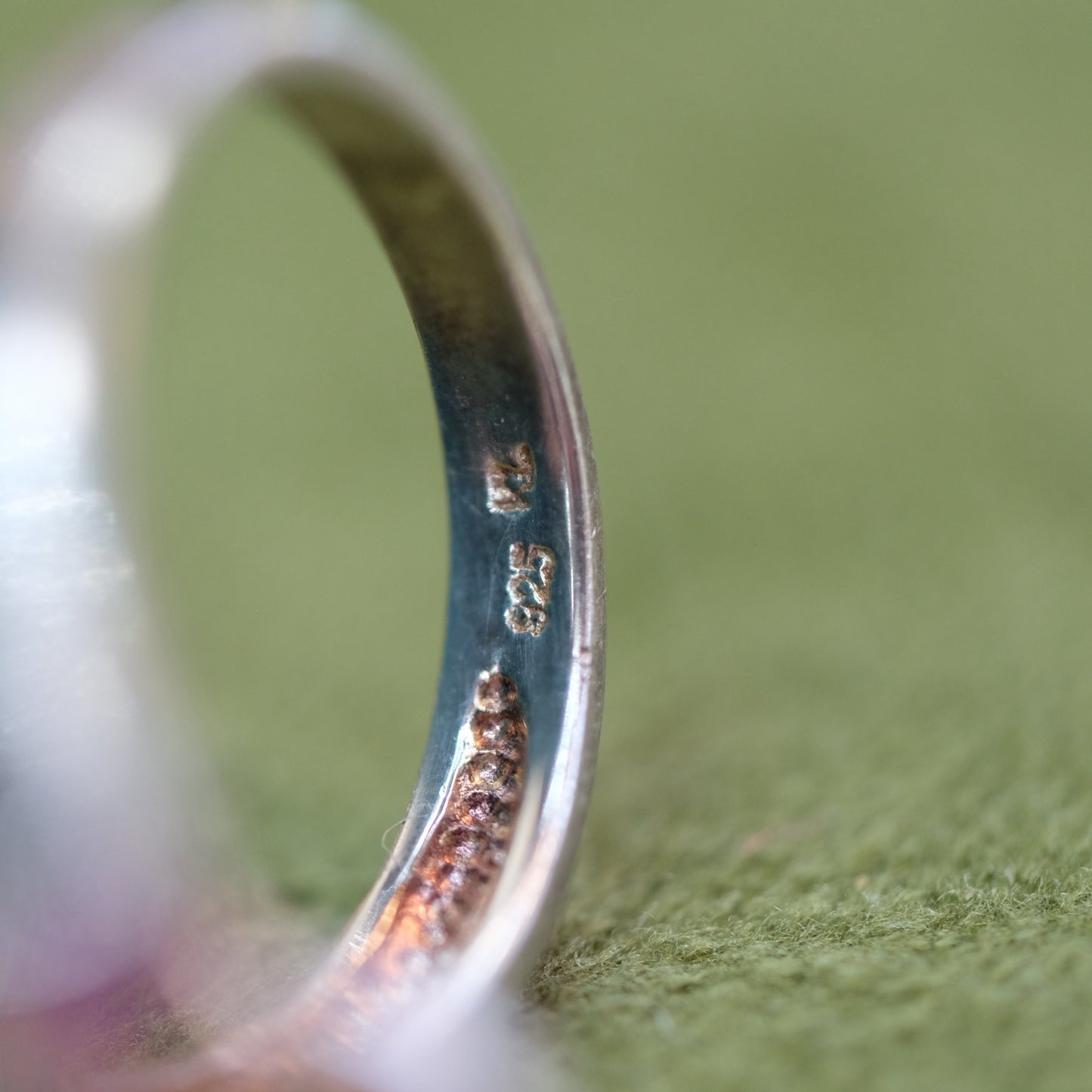 Amethyst and Opalescence Silver Ring