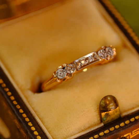 14K Gold Ring with diamonds 1940s