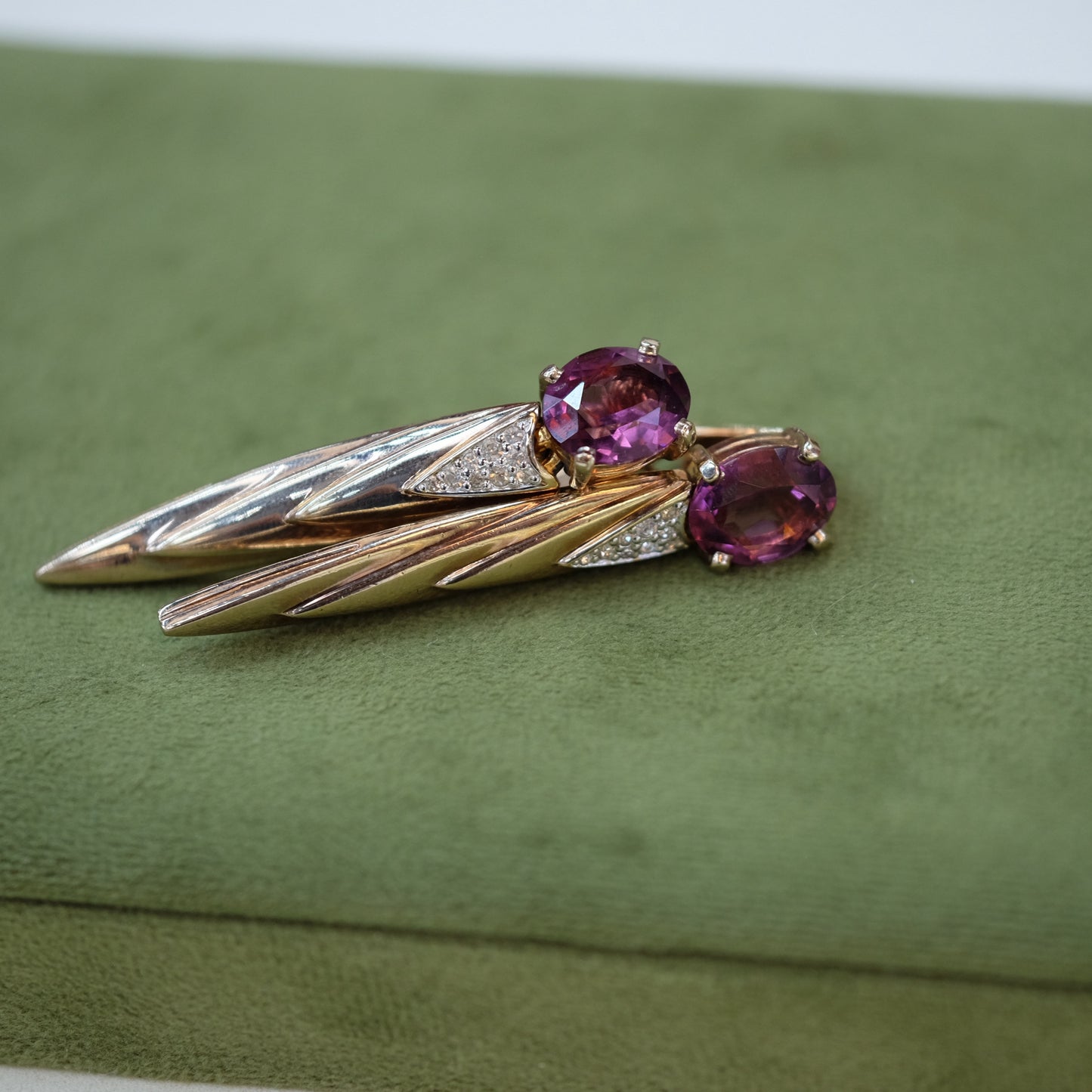 Panetta Dagger Clip-ons with Purple Rhinestones