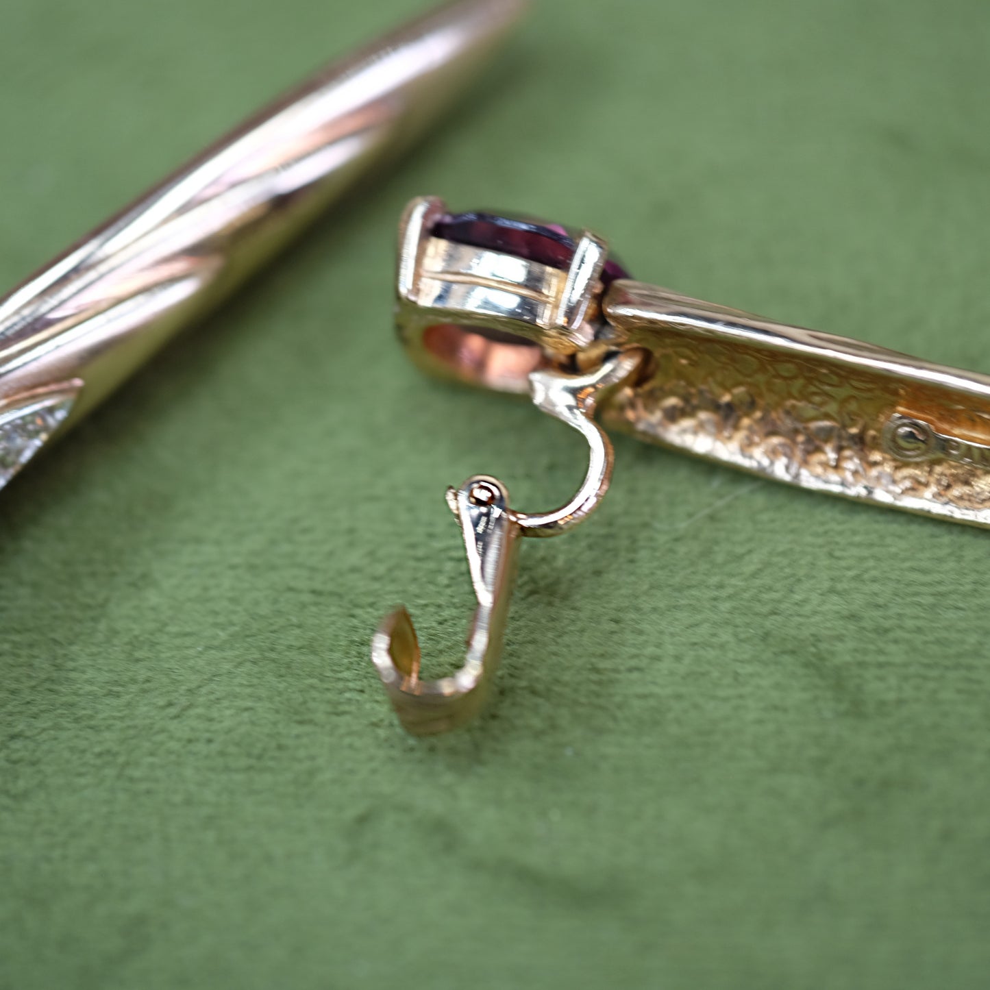 Panetta Dagger Clip-ons with Purple Rhinestones