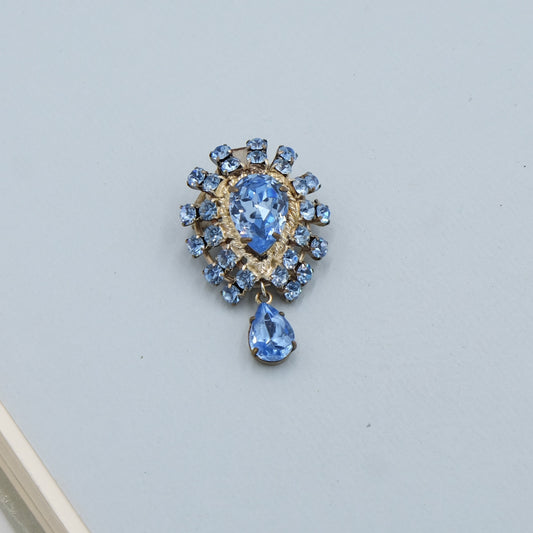Vintage French Crystal Brooch 1950s