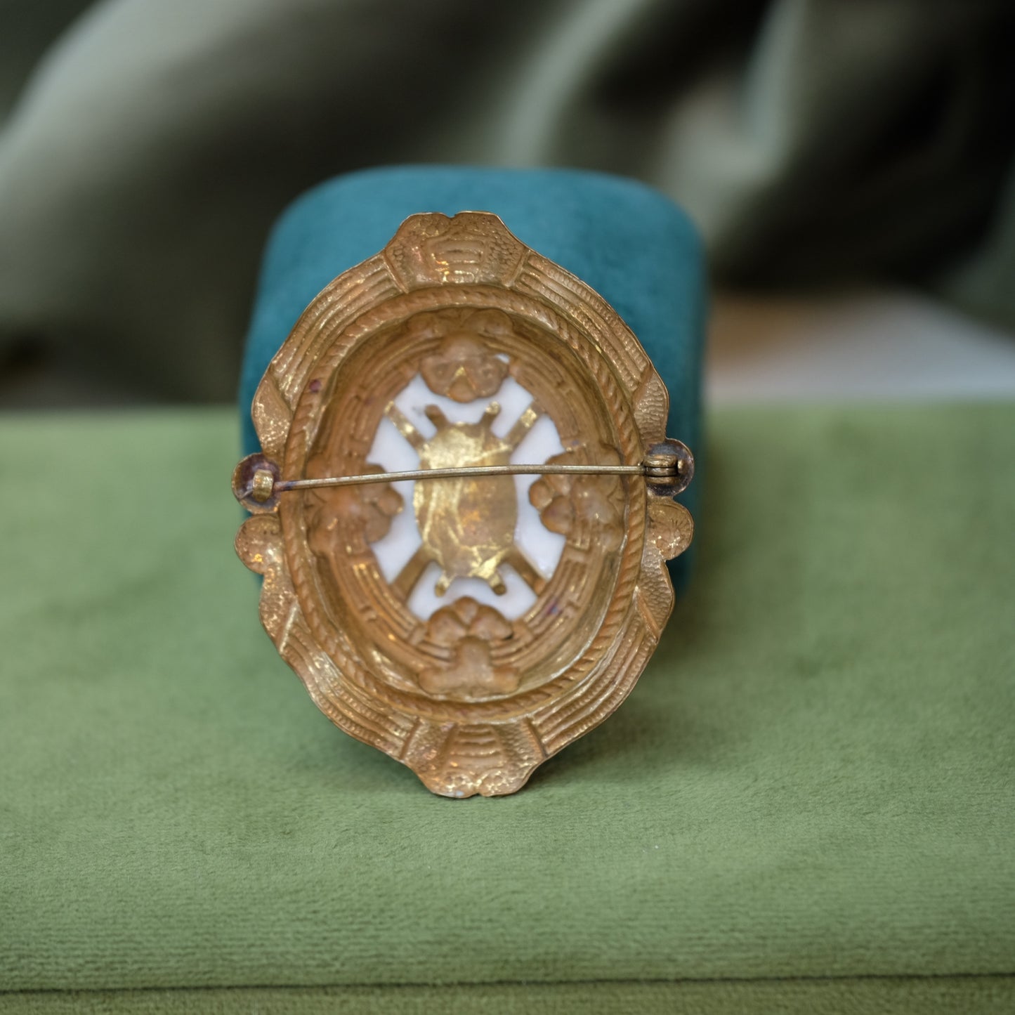 Victorian Rose Porcelain Brooch
