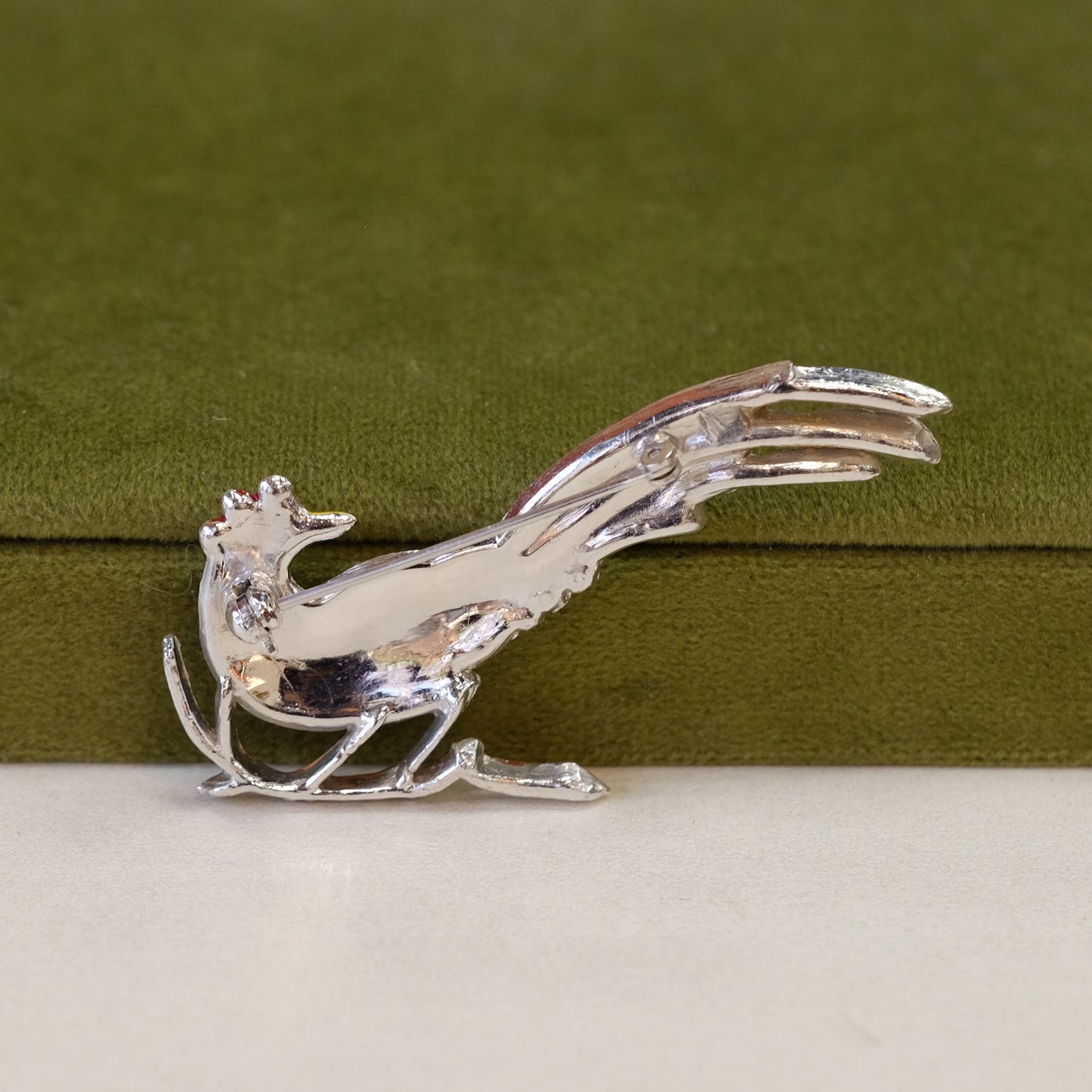Jeweled enamel bird brooch 1930s