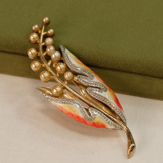 Coro Large Lilly of the Valley Brooch 1940s