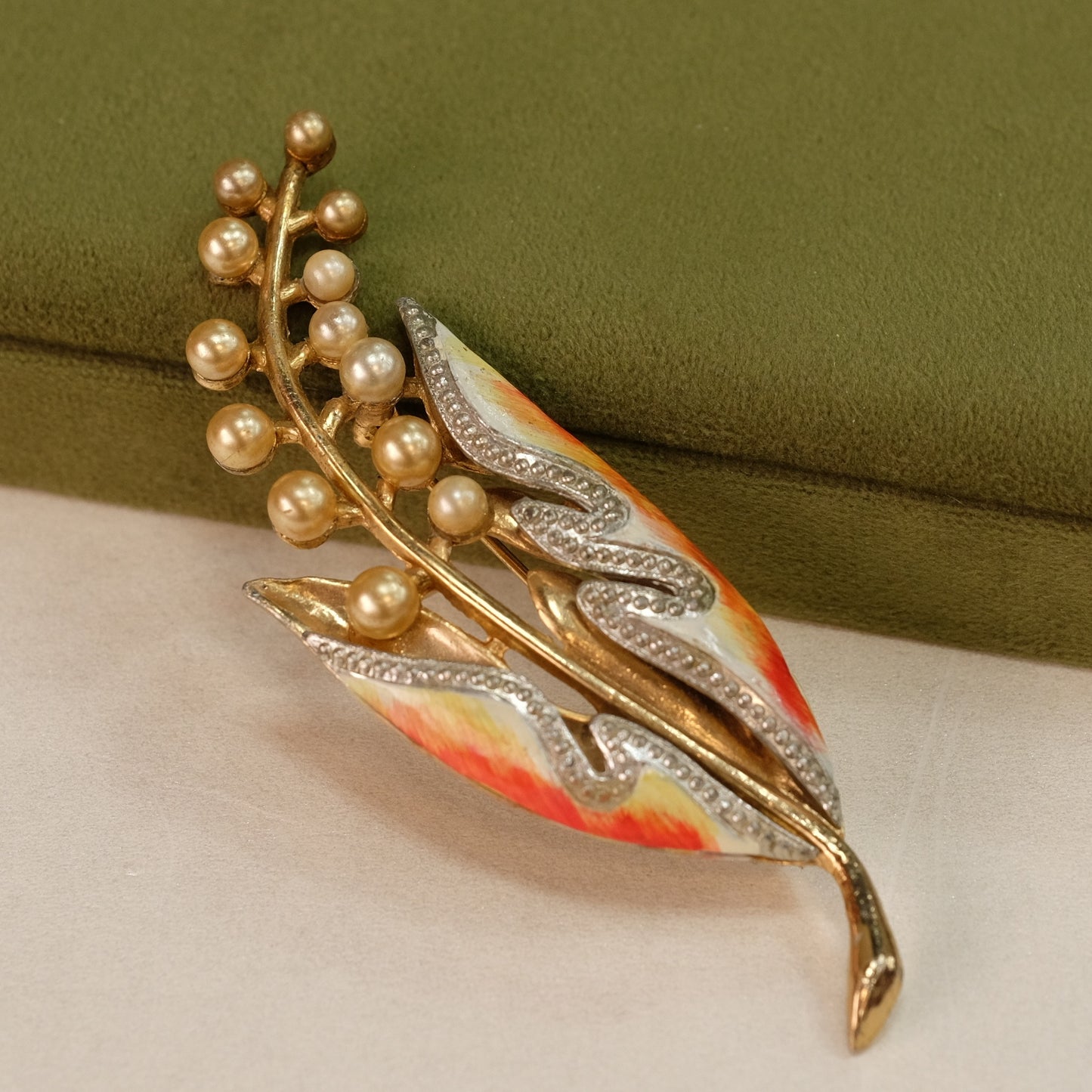 Coro Large Lilly of the Valley Brooch 1940s