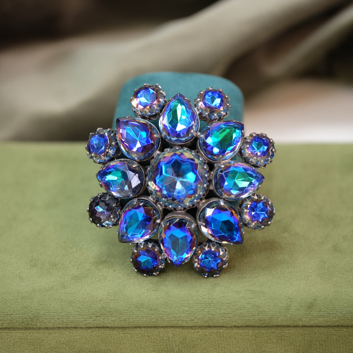 Huge Cobalt Blue 1960's Brooch