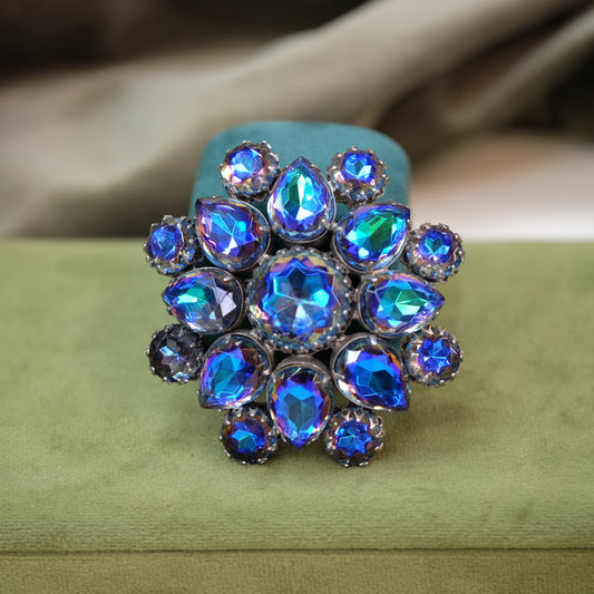 Huge Cobalt Blue 1960's Brooch