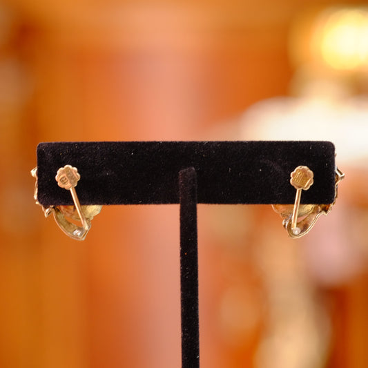 14k Gold Chrysoprase Sapphire Earrings