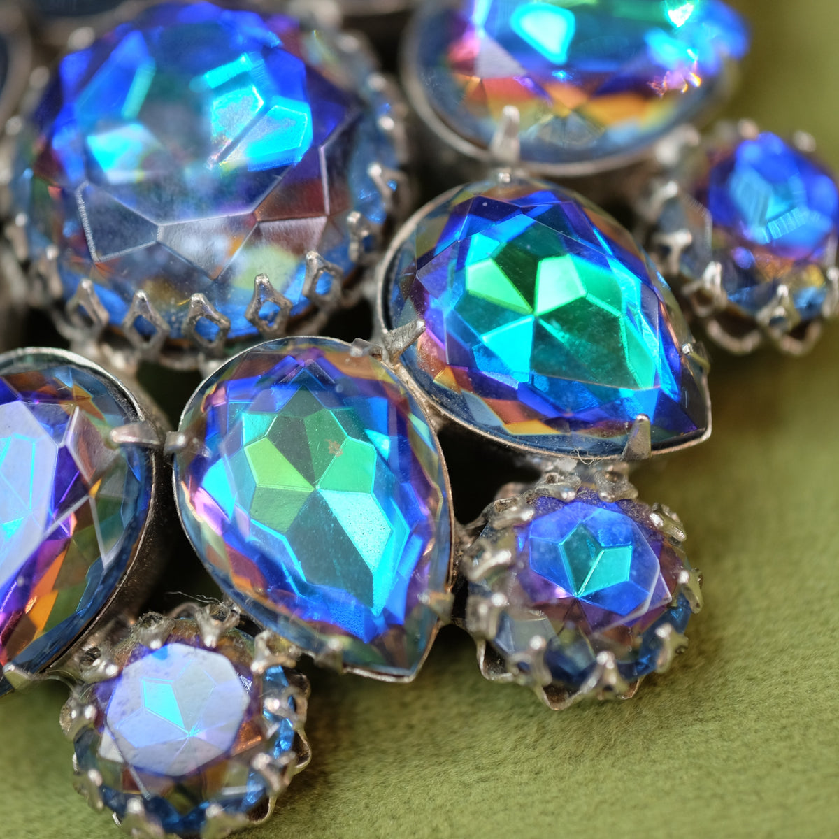 Huge Cobalt Blue 1960's Brooch