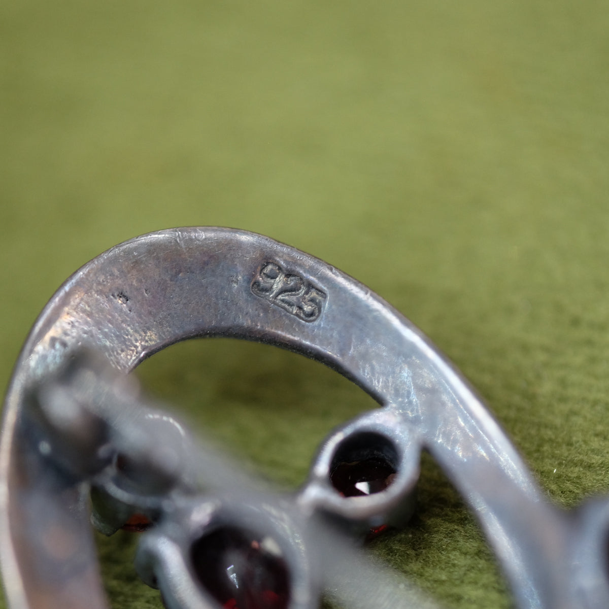 Sterling Brooch with Garnets & Marcasites, c.1930