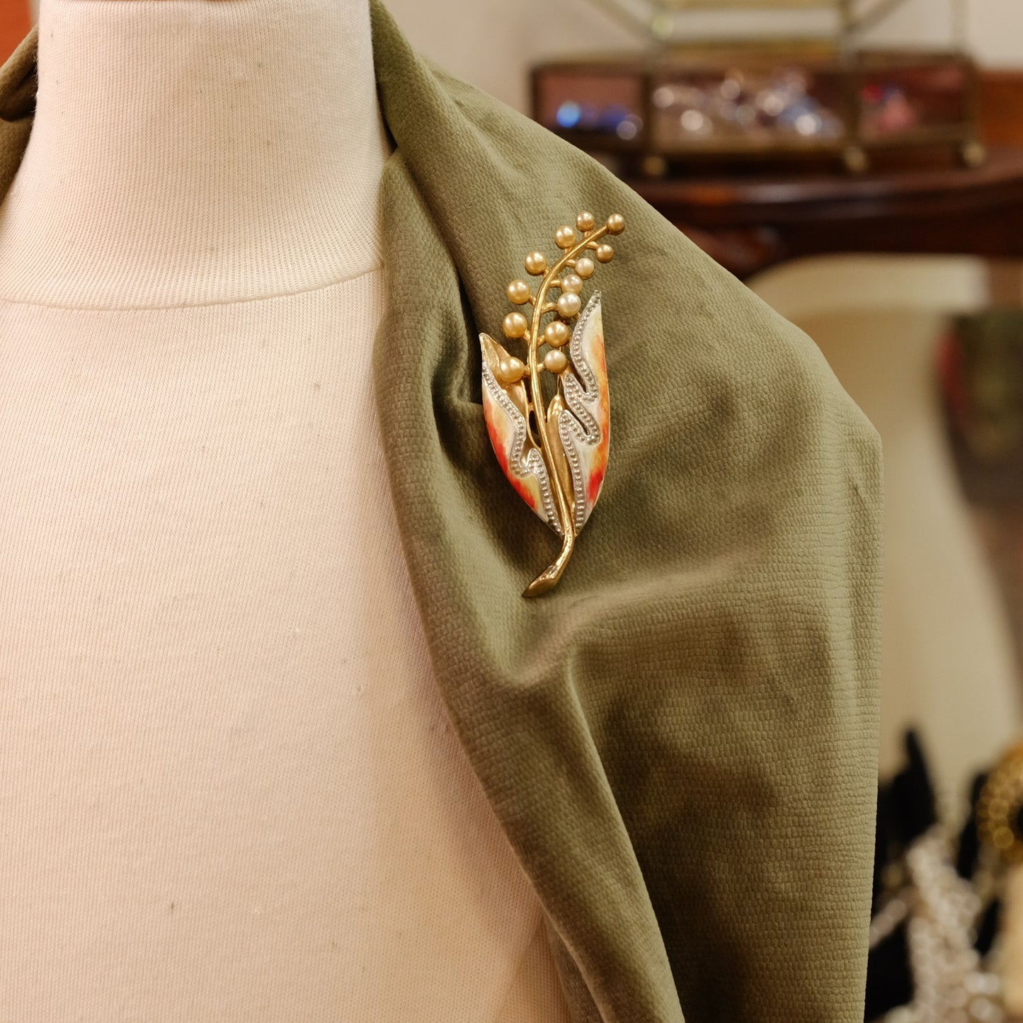 Coro Large Lilly of the Valley Brooch 1940s