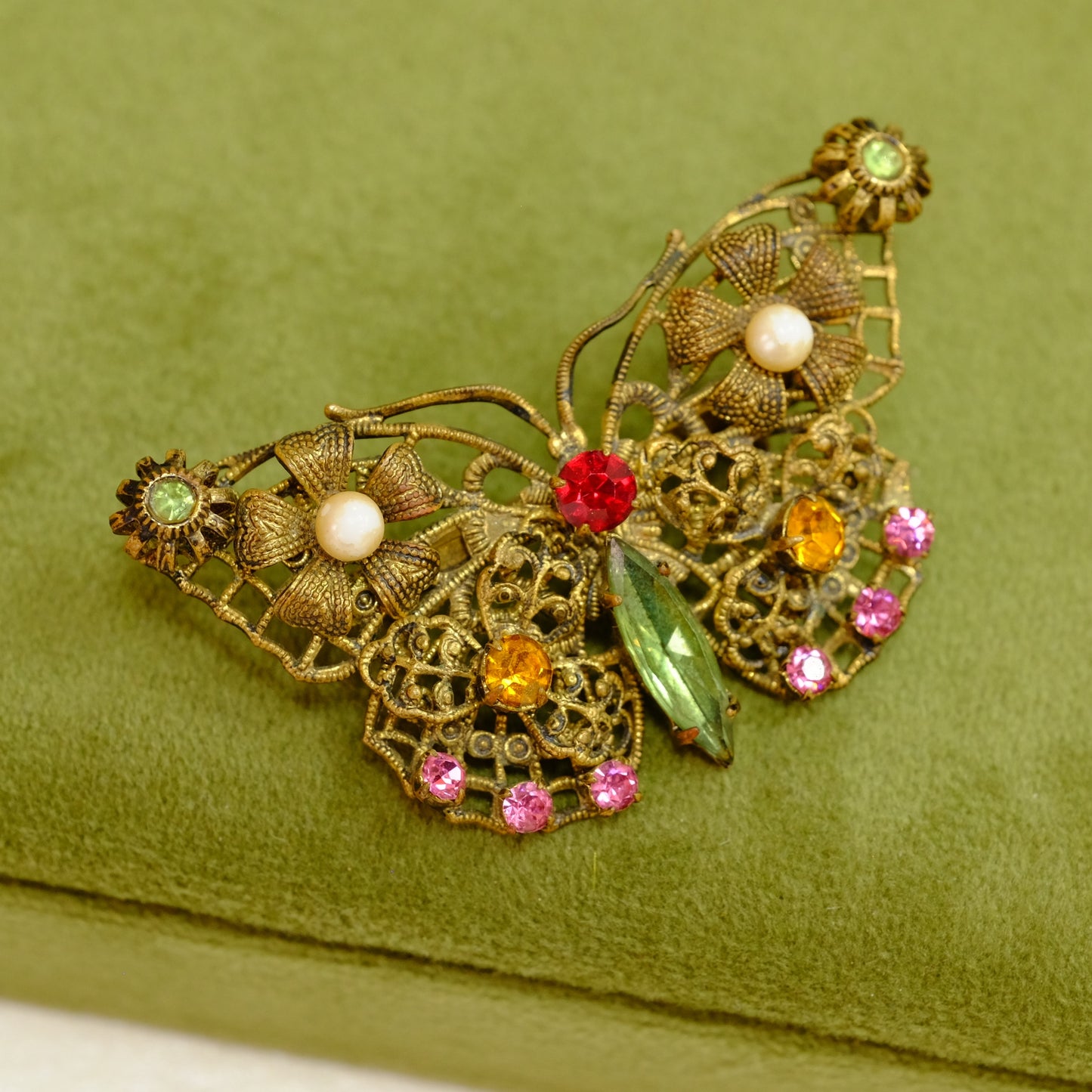 Vintage Czech Small Butterfly Pin 1930s