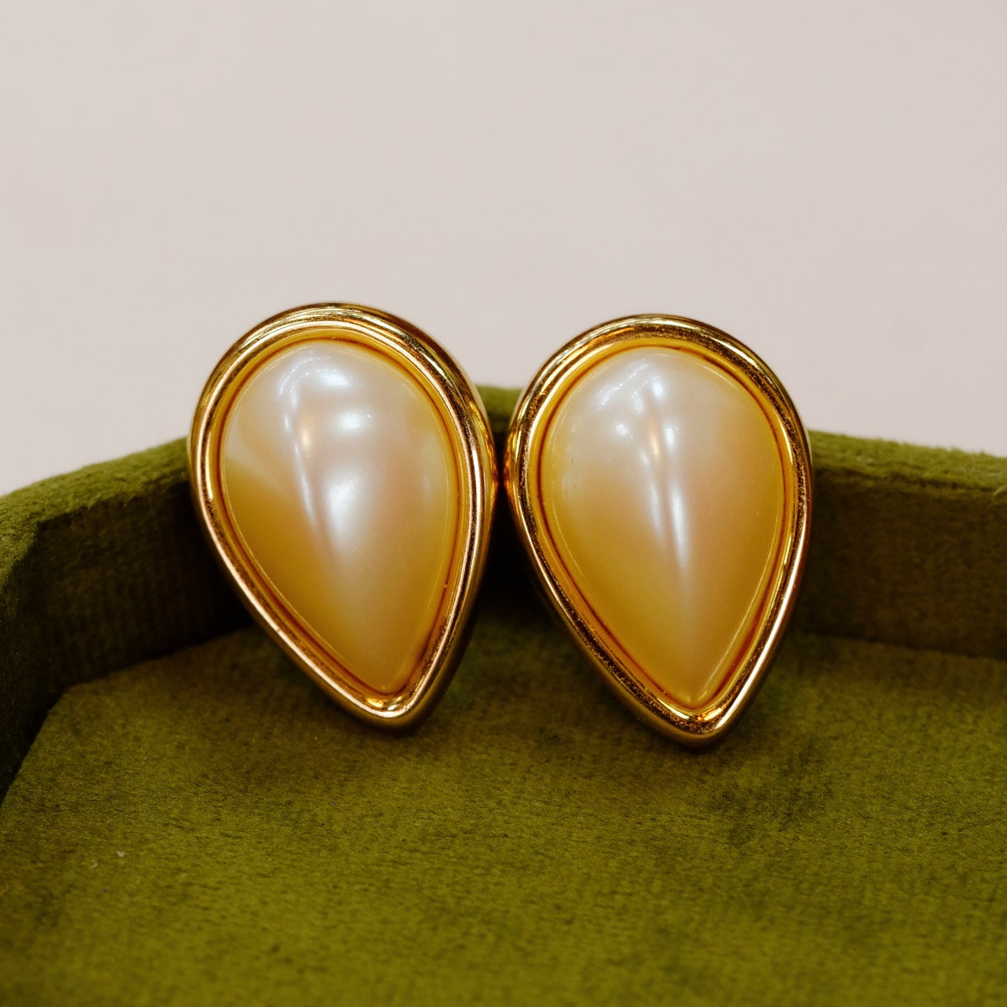 Vintage Givenchy Pierced Pearl Drop Earrings