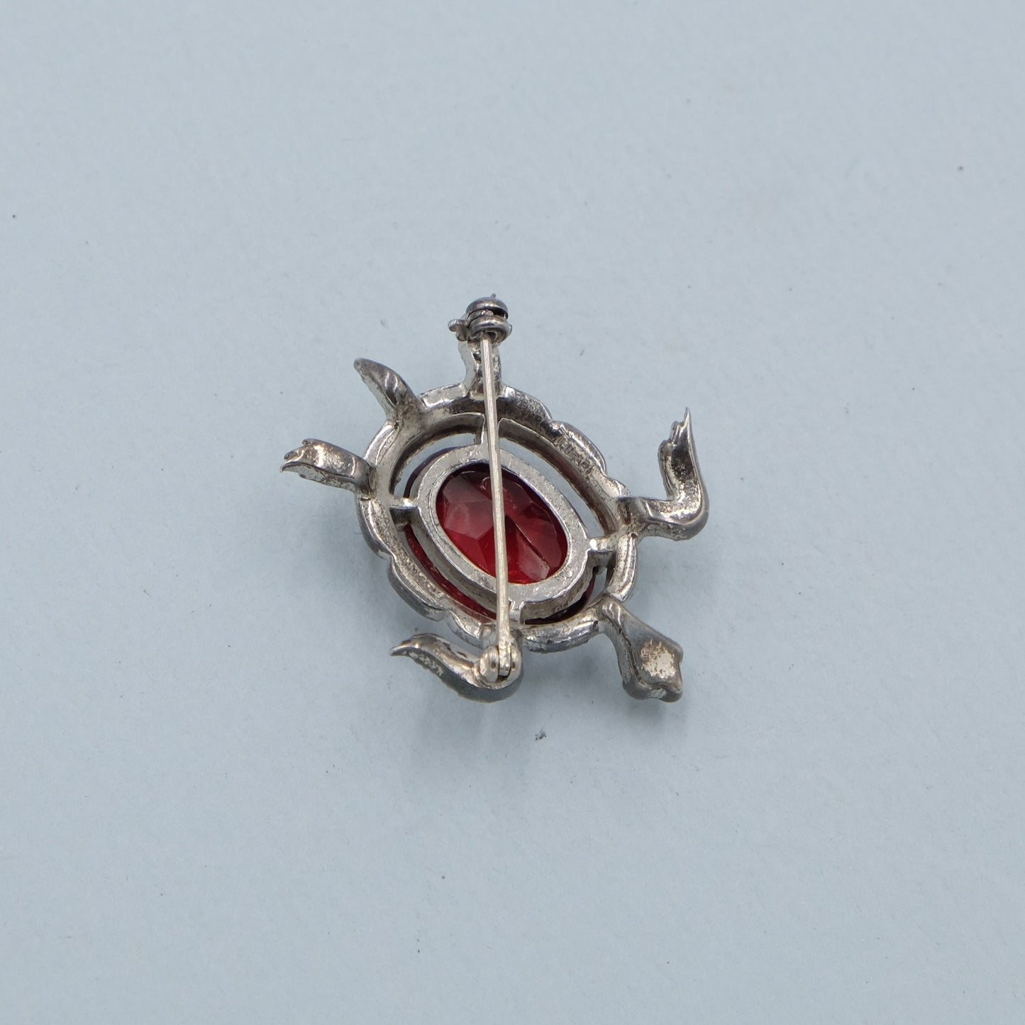 Vintage Trifari Sterling Turtle Brooch 1940s