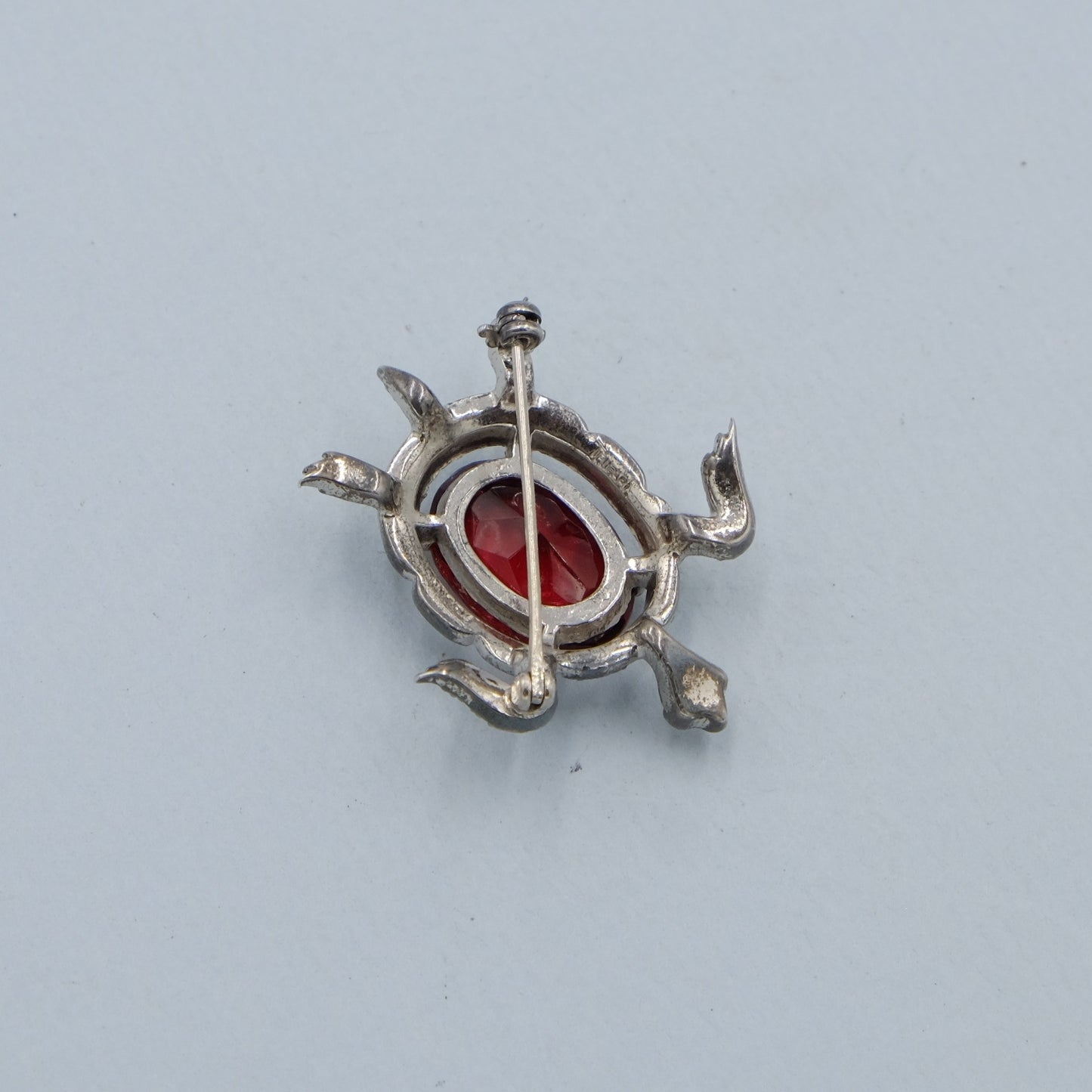 Vintage Trifari Sterling Turtle Brooch 1940s