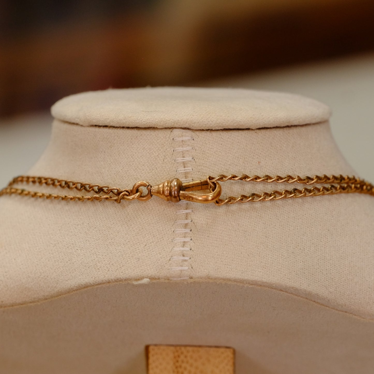 Victorian Gold Filled Ruby Seed Pearl Charm Slider Necklace