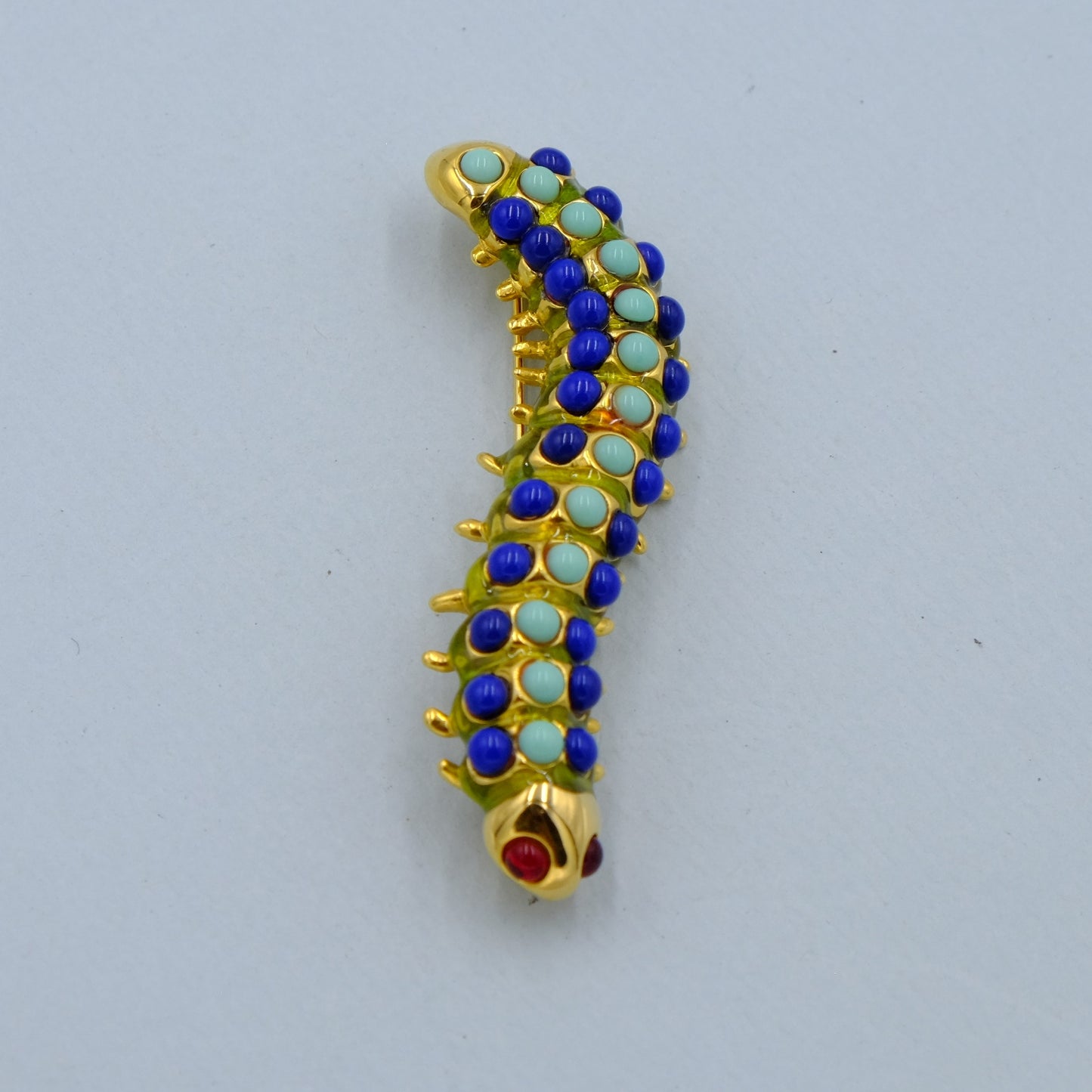 Vintage Kenneth Jay Lane Caterpillar Brooch 1980s