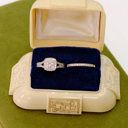 14k White Gold Diamond Engagement and Band Ring by Vera Wang