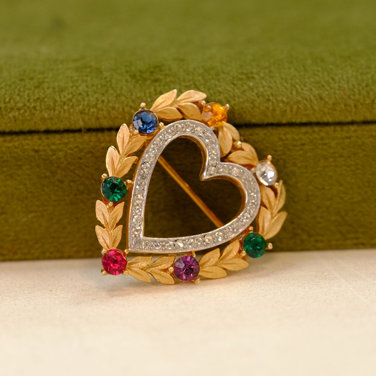 Vintage Trifari Heart Pin 1960s