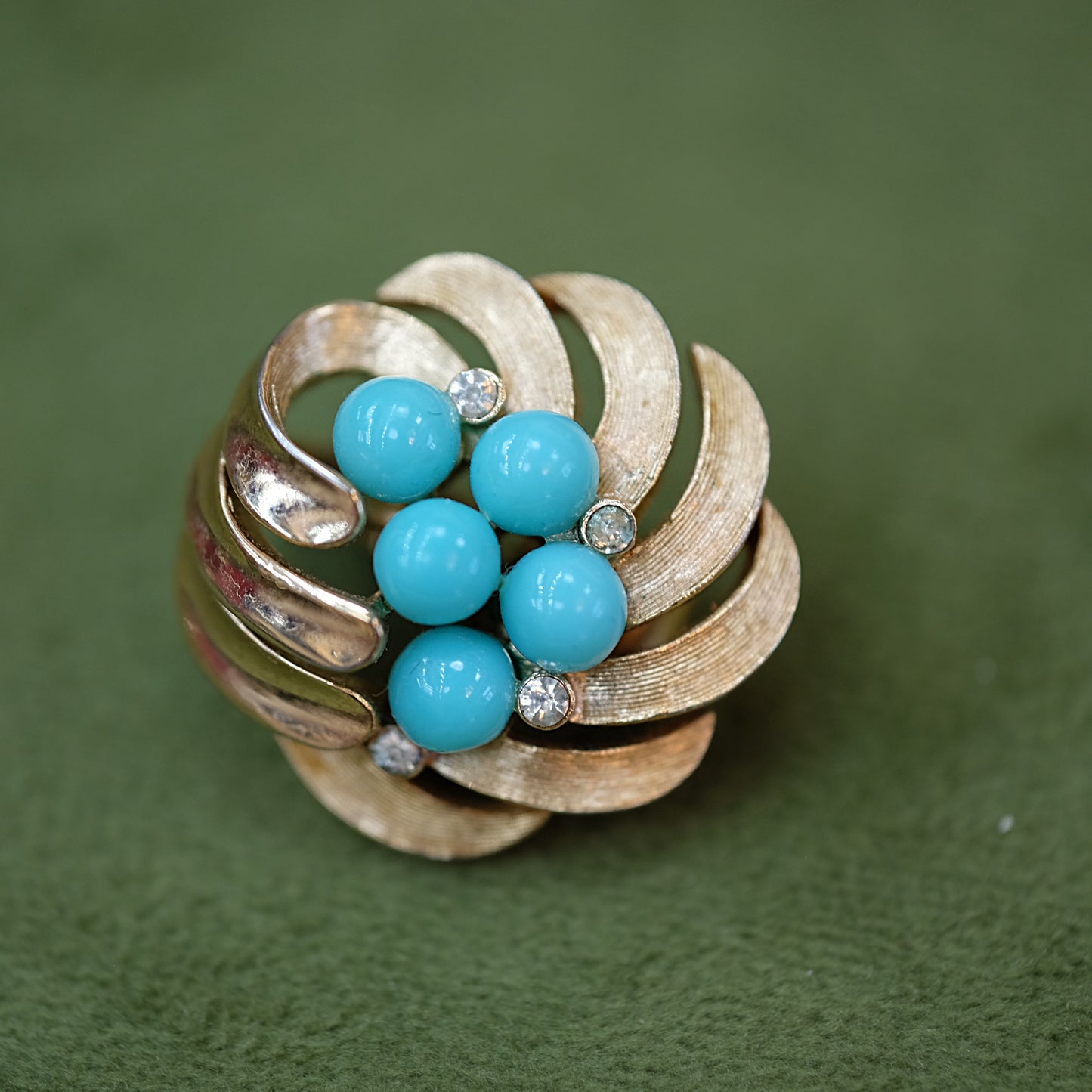 Trifari Turquoise Bead Earrings 1960s